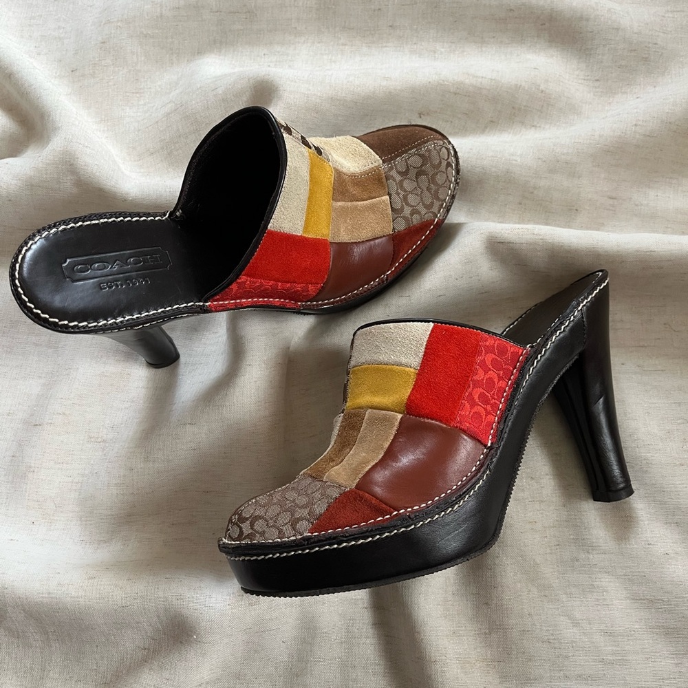 Y2K Coach Kieran Patchwork Monogram clogs